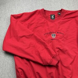 Walt Disney World Golf Pullover Windbreaker Mens XXL Red Water Wind Resistant